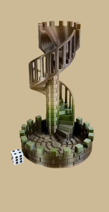 Spiral Military Metallic Castle Dice Tower 2