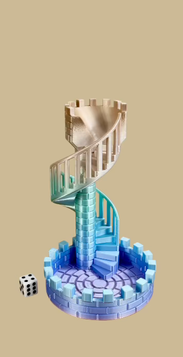 Spiral Pastel Pearl Castle Dice Tower 2